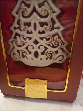 Lenox White and Gold Porcelain Tree Ornament